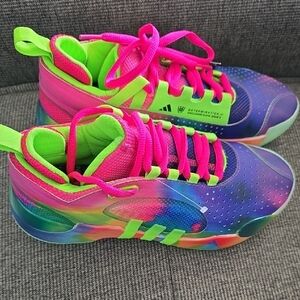 Adidas DETERMIBATION EXCLUSIVE D.O.N Neon Pink and Green Sneakers Women 8 Man 7